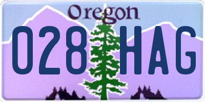 OR license plate 028HAG