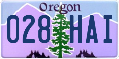 OR license plate 028HAI