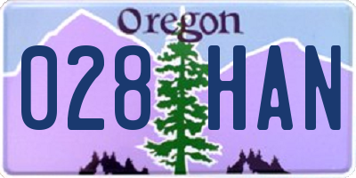OR license plate 028HAN