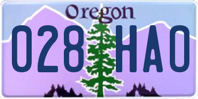 OR license plate 028HAO