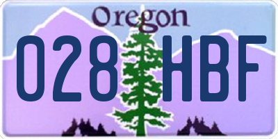 OR license plate 028HBF