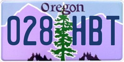 OR license plate 028HBT