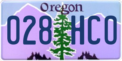 OR license plate 028HCO
