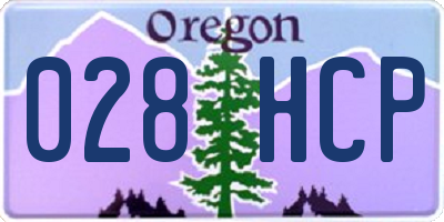 OR license plate 028HCP