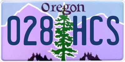 OR license plate 028HCS