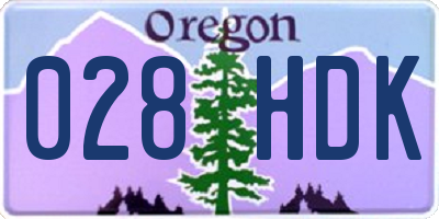 OR license plate 028HDK