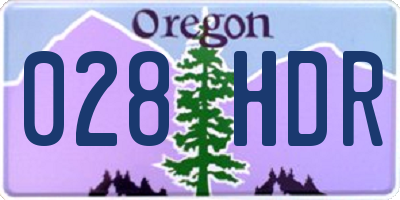 OR license plate 028HDR
