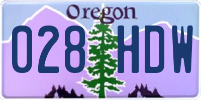 OR license plate 028HDW
