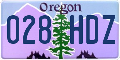 OR license plate 028HDZ