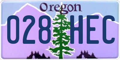 OR license plate 028HEC