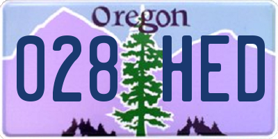OR license plate 028HED