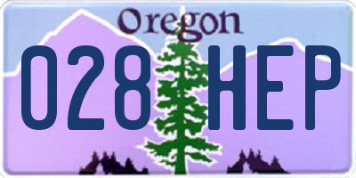 OR license plate 028HEP