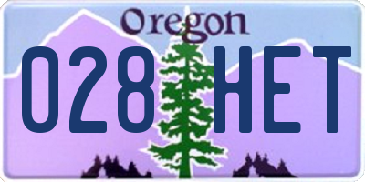 OR license plate 028HET