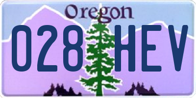 OR license plate 028HEV