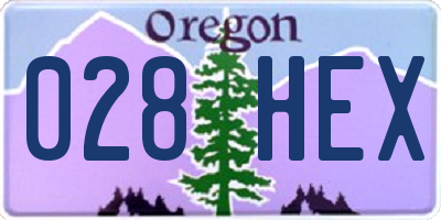 OR license plate 028HEX