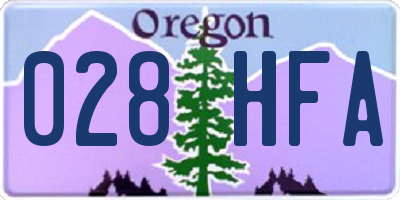 OR license plate 028HFA
