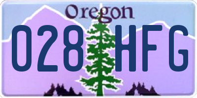 OR license plate 028HFG