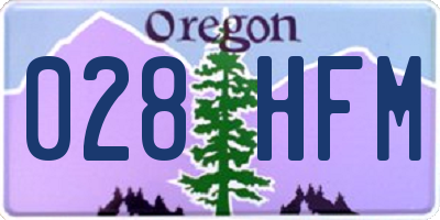 OR license plate 028HFM
