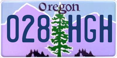 OR license plate 028HGH