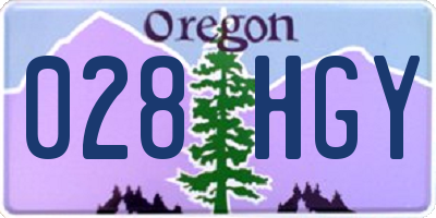 OR license plate 028HGY