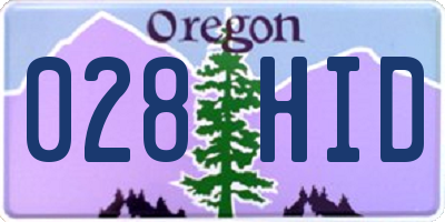 OR license plate 028HID