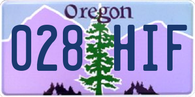 OR license plate 028HIF