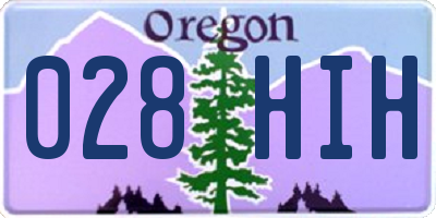 OR license plate 028HIH