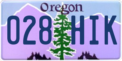 OR license plate 028HIK