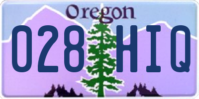 OR license plate 028HIQ
