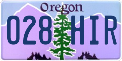 OR license plate 028HIR