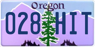 OR license plate 028HIT