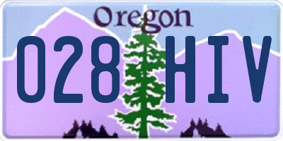 OR license plate 028HIV