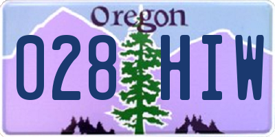 OR license plate 028HIW