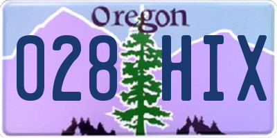 OR license plate 028HIX
