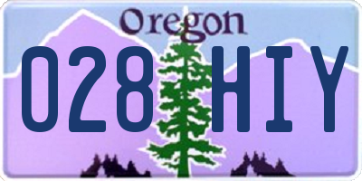 OR license plate 028HIY