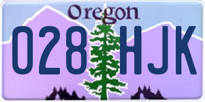 OR license plate 028HJK