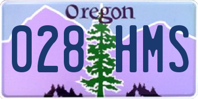 OR license plate 028HMS