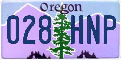 OR license plate 028HNP