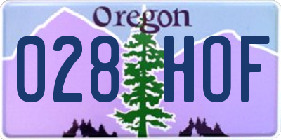 OR license plate 028HOF