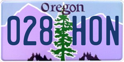 OR license plate 028HON
