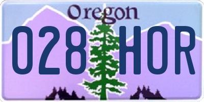 OR license plate 028HOR