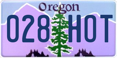 OR license plate 028HOT