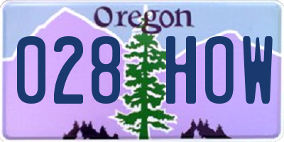 OR license plate 028HOW