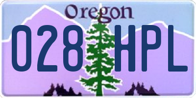 OR license plate 028HPL