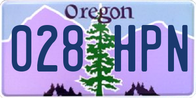 OR license plate 028HPN