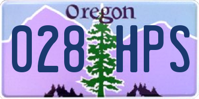 OR license plate 028HPS