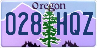 OR license plate 028HQZ