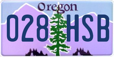 OR license plate 028HSB
