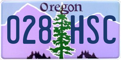 OR license plate 028HSC