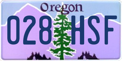 OR license plate 028HSF